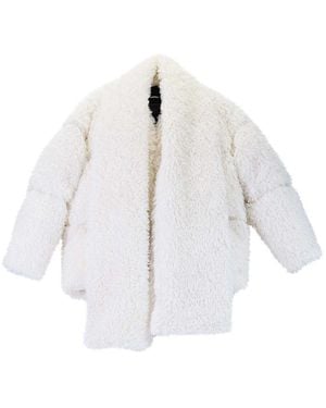 KARL LAGERFELD Karl Studio Faux Fur Coat - White