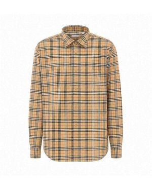 Burberry Logo Check Shirt - Natural