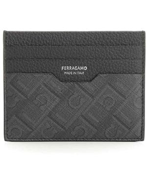 Ferragamo Monogram Card Holder - Grey