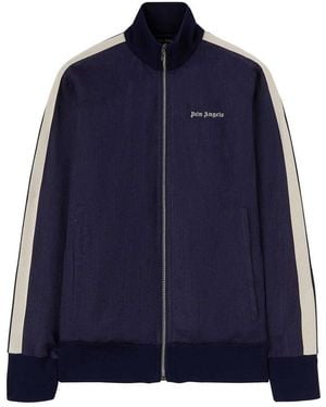 Palm Angels Jacket With Stripes Detail - Blue