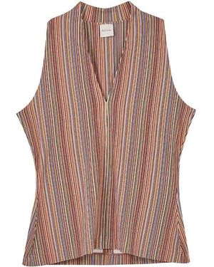 Paul Smith Top Smanicato Multiriga Ps - Brown