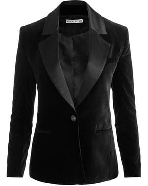 Alice + Olivia Silas Velvet Jacket - Black