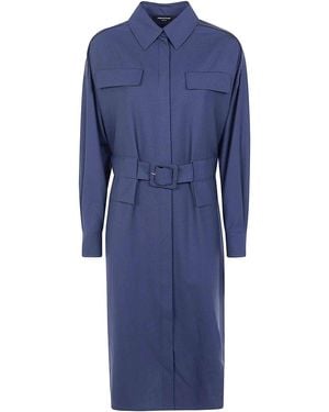 Fabiana Filippi Dress With Belt - Blue