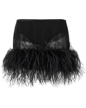 The Attico Feather Skirt - Black