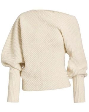 Alberta Ferretti Wide Boat-Neck Sweater - Natural