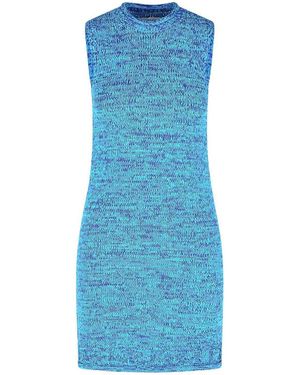 JW Anderson Space Dye Cotton Blend Dress - Blue