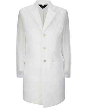 Comme des Garçons Single-Breasted Coat - White