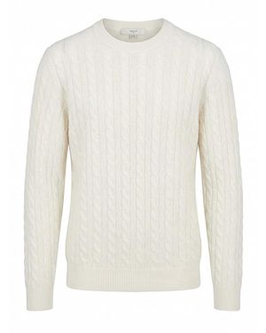 Malo Cashmere Round Neck - White