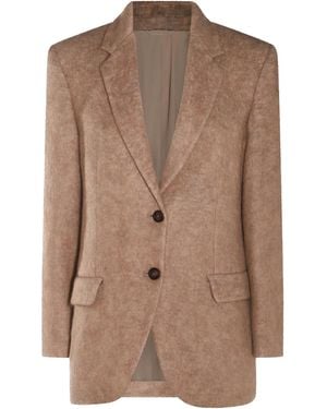 Brunello Cucinelli Tailored Wool Single-Breasted Blazer - Brown