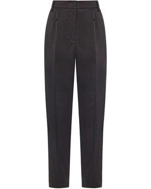 Genny Straight-Leg Satin Pants - Black