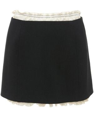 Victoria Beckham Ruffle Mini Skirt - Black