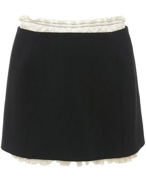 Victoria Beckham Ruffle Mini Skirt - Black