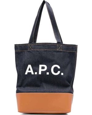 A.P.C. Axel Tote Bag - Blue