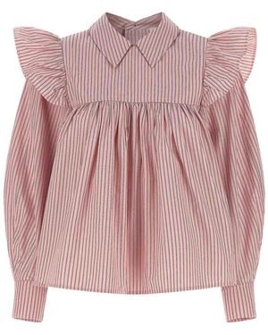 Ganni Striped Blouse - Pink