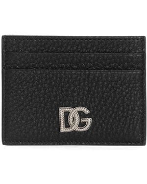 Dolce & Gabbana Dg Logo Calfskin Card Holder - Black