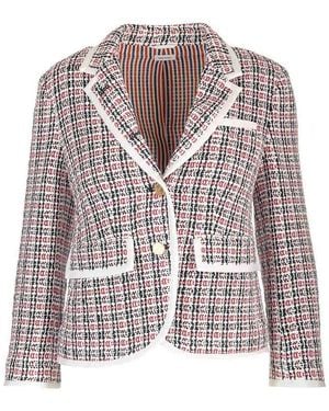 Thom Browne Cotton Tweed Blazer - White