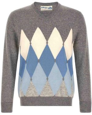 Ballantyne Maglione Classico Con Intarsio A Rombi - Blu