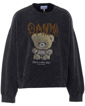 Ganni Forest Teddy Sweatshirt - Black