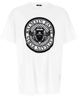 Balmain Velvet Logo T-Shirt - White