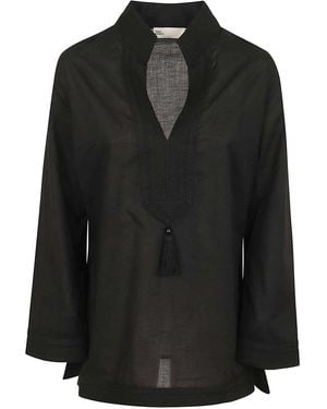 Tory Burch Cotton Tory Tunic - Black
