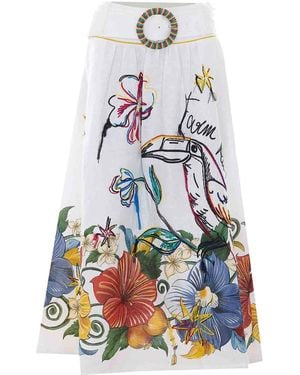 FARM Rio Pinko Trop Off- Skirt - White