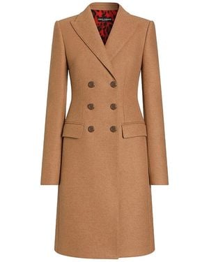 Dolce & Gabbana Wool Double-Breasted Coat - Brown