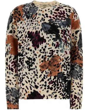 Fendi Falena Printed Sweater - Black