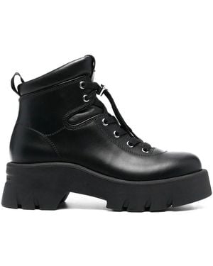 Gianvito Rossi Vancouver Lace-Up Ankle Boots - Black
