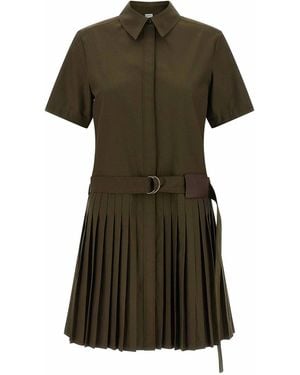 Loewe Pleated Chemisier Dress - Green