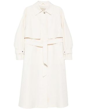 Herno Ivory Knot Trench Coat - White