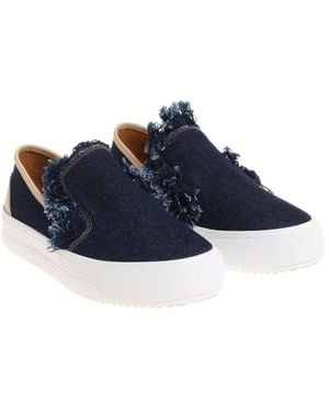 See By Chloé Slip-On Sneakers With Fringes - Blue