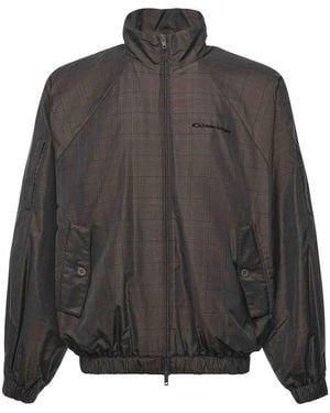Balenciaga Nylon Jacket With Madras Print - Gray
