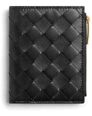 Bottega Veneta 'Intrecciato 15 Small Bi-Fold Wallet' - Black