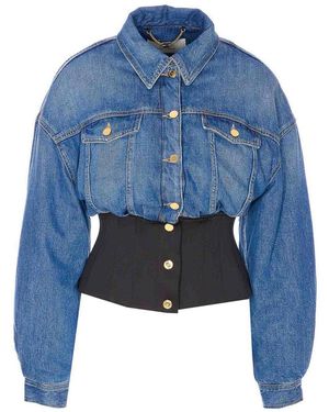 Elisabetta Franchi Corset Denim Jacket - Blue