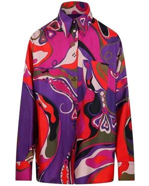 PUCCI Graphic-Pattern Shirt - Red