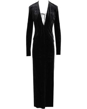 Amazuìn Lara Velvet Maxi Dress - Black
