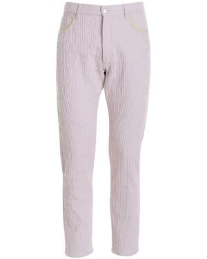 Moschino Loose Fit Five Pocket Trousers - Natural