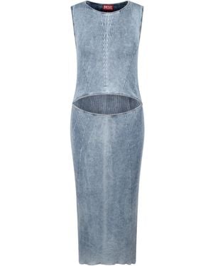 DIESEL Taryn Midi Ribbed Dress - Blue