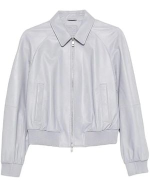 DESA NINETEENSEVENTYTWO Leather Raglan Bomber Jacket - White