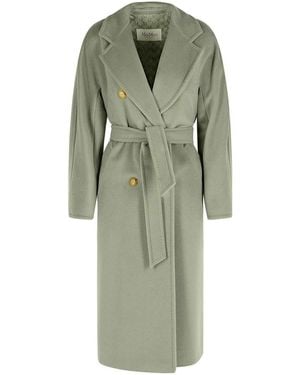 Max Mara Wool And Sage Cashmere Coat - Green