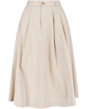 Aspesi Cotton Midi Skirt - White