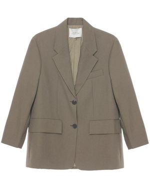 Studio Nicholson Wool Single-Breasted Blazer Jacket - Grey