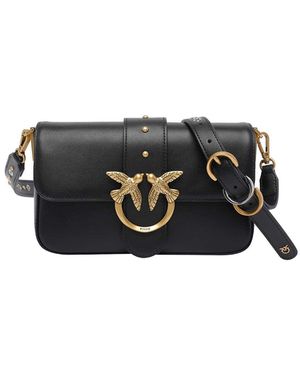 Pinko Mini Love One Slouchy Crossbody Bag - Black