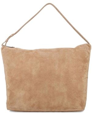 Emporio Armani Suede Hobo Bag - White