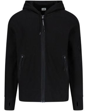 C.P. Company Logo Zip Sweatshirt - Black