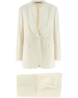 Tagliatore Clarita Tuxedo Dress - Natural