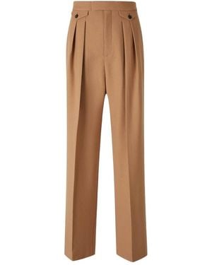 Chloé High-Rise Gathered Trousers - Natural
