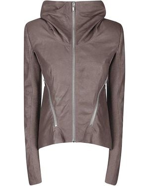Rick Owens Tailored Lamb Leather Jacket With Padded Shoulders - Brown
