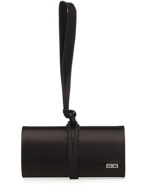 Balenciaga Bb Satin Clutch - Black