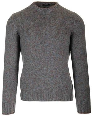 Barba Napoli Moulin Wool Crewneck Sweater - Gray